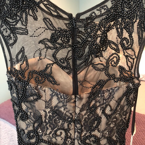 Black Lace Long Formal Gown - Picture 3 of 5